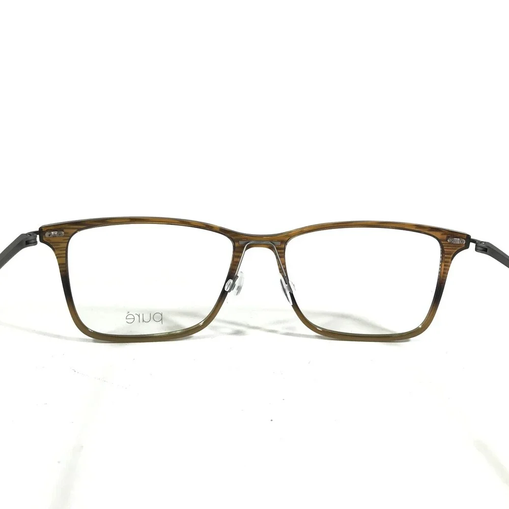 Marchon Airlock AURA 2003 216 Eyeglasses Frames Brown Striped Gray 55-16-145